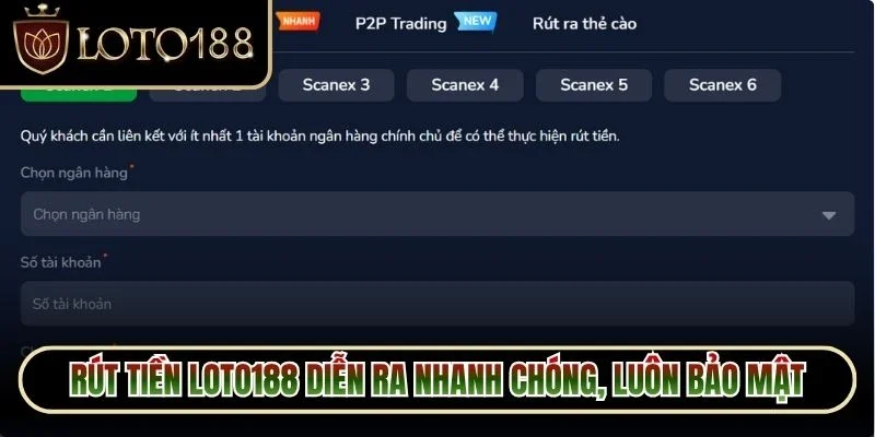 Rút Tiền Loto188 1 Rút tiền Loto188 diễn ra nhanh chóng, luôn bảo mật tuyệt đối